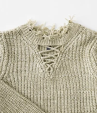 Girls - Strappy Destructed Sweater