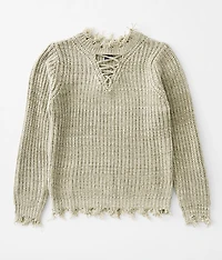 Girls - Strappy Destructed Sweater