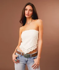 Eyelet Lace Tube Top