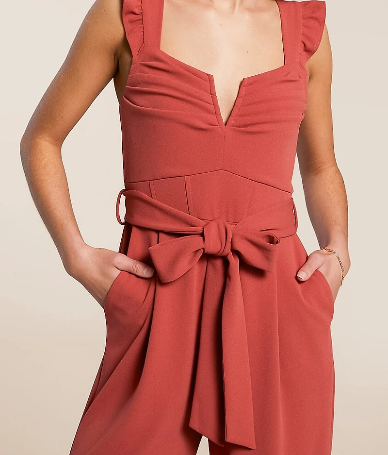 Ruffle V-Wire Jumpsuit
