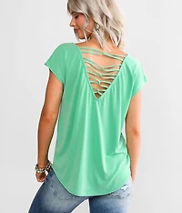 Strappy Double V-Neck Top
