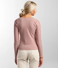 Ribbed Square Neck Top