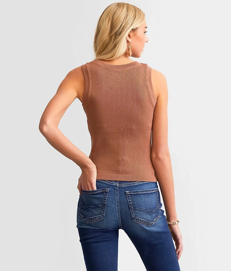 The High Neck Ribbed Contour Tank Top