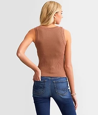The High Neck Ribbed Contour Tank Top