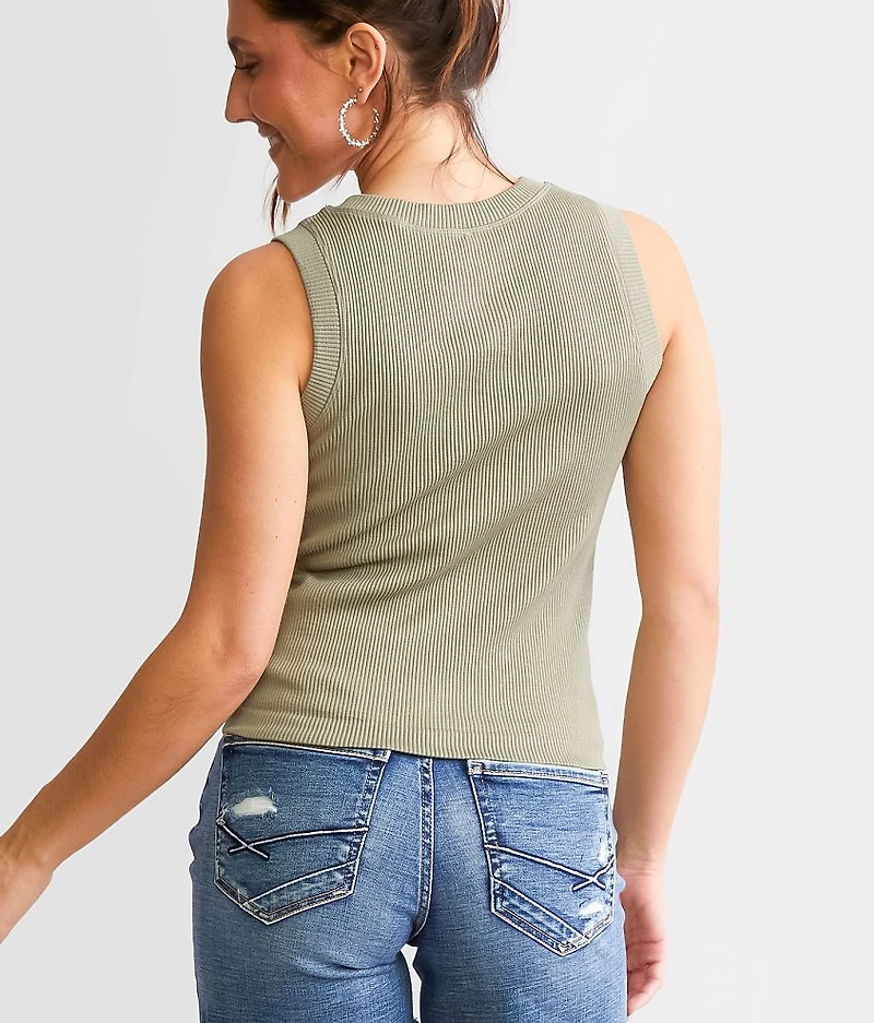 The High Neck Ribbed Contour Tank Top