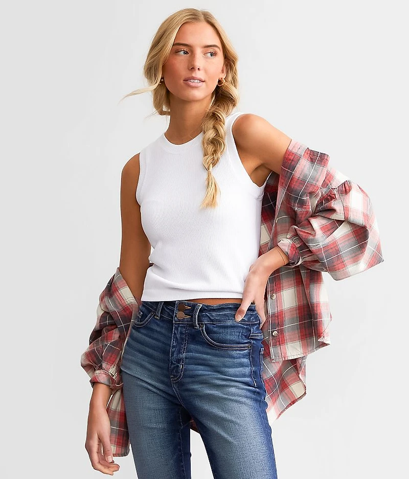 The High Neck Ribbed Contour Tank Top