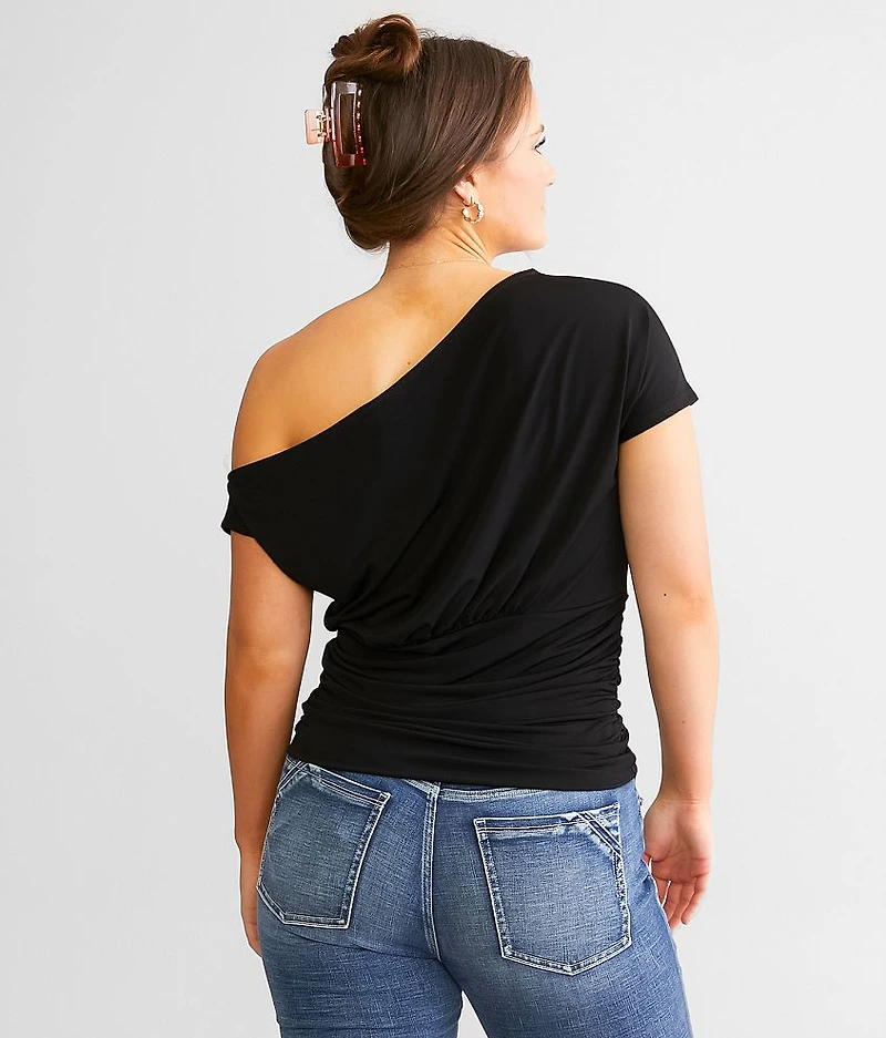 Asymmetrical Off The Shoulder Top