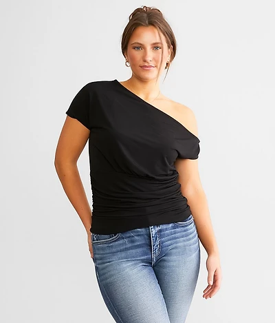 Asymmetrical Off The Shoulder Top
