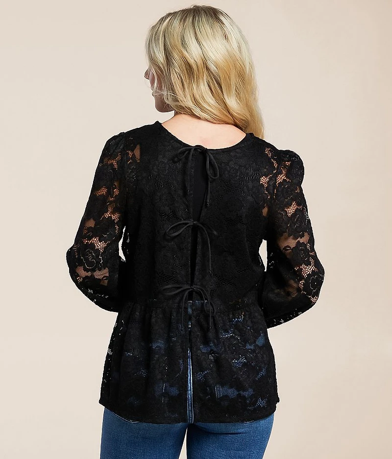 Floral Lace Peplum Top