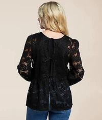 Floral Lace Peplum Top