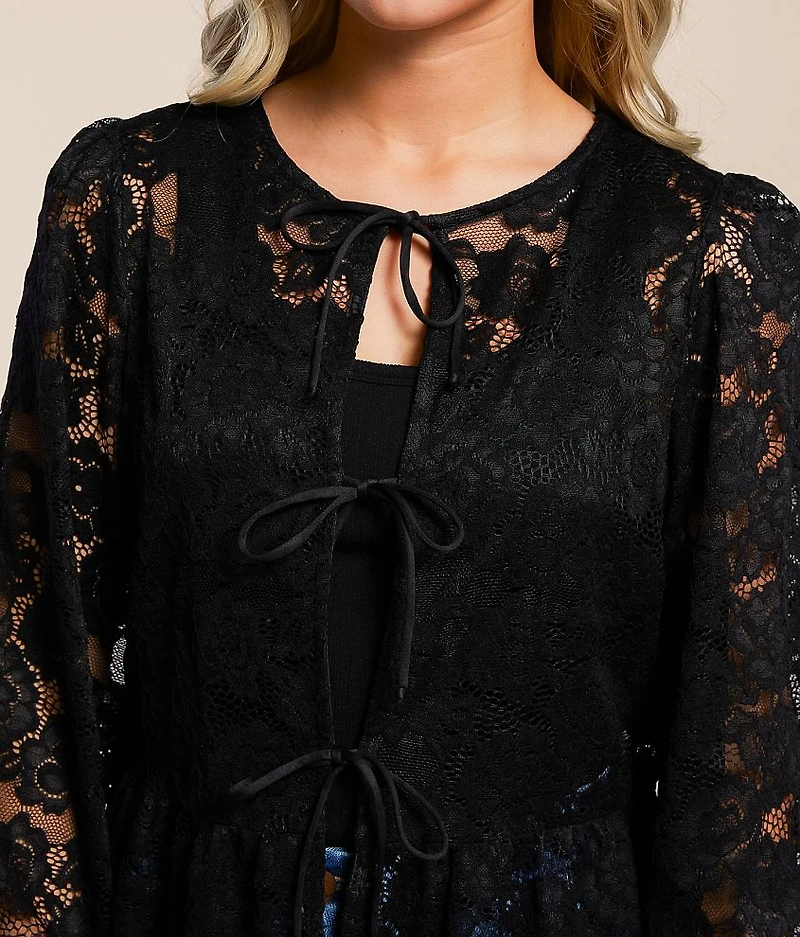 Floral Lace Peplum Top