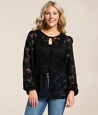 Floral Lace Peplum Top