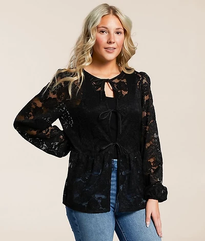 Floral Lace Peplum Top