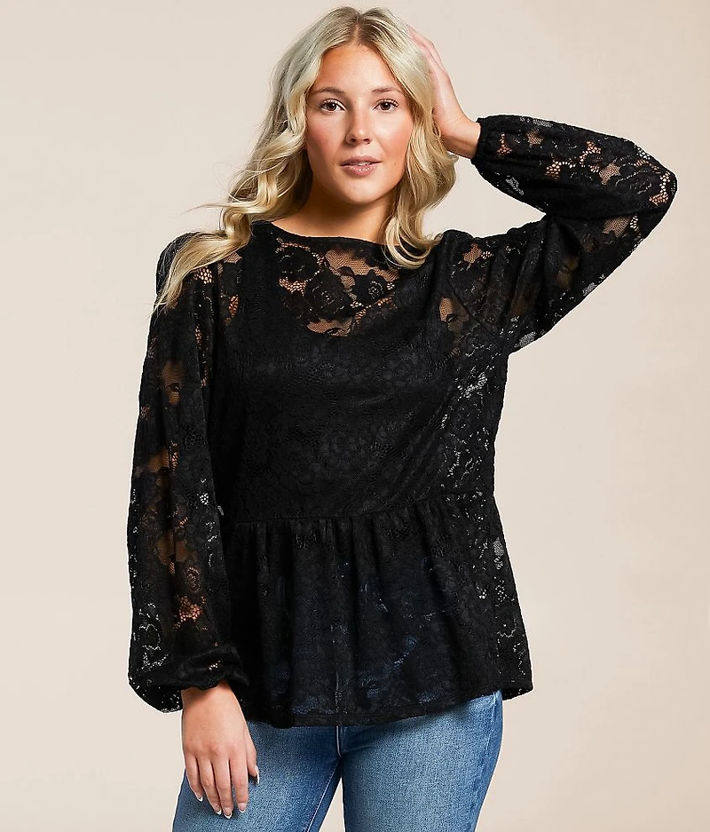 Floral Lace Peplum Top