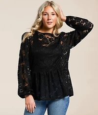 Floral Lace Peplum Top