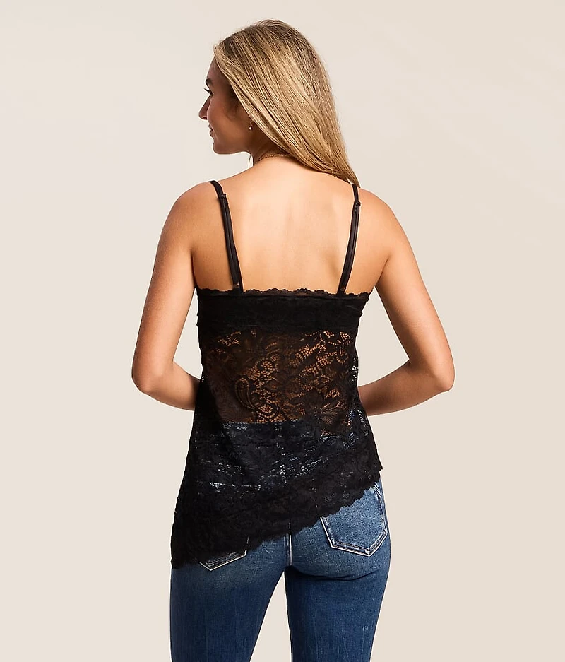 Asymmetrical Lace Tank Top