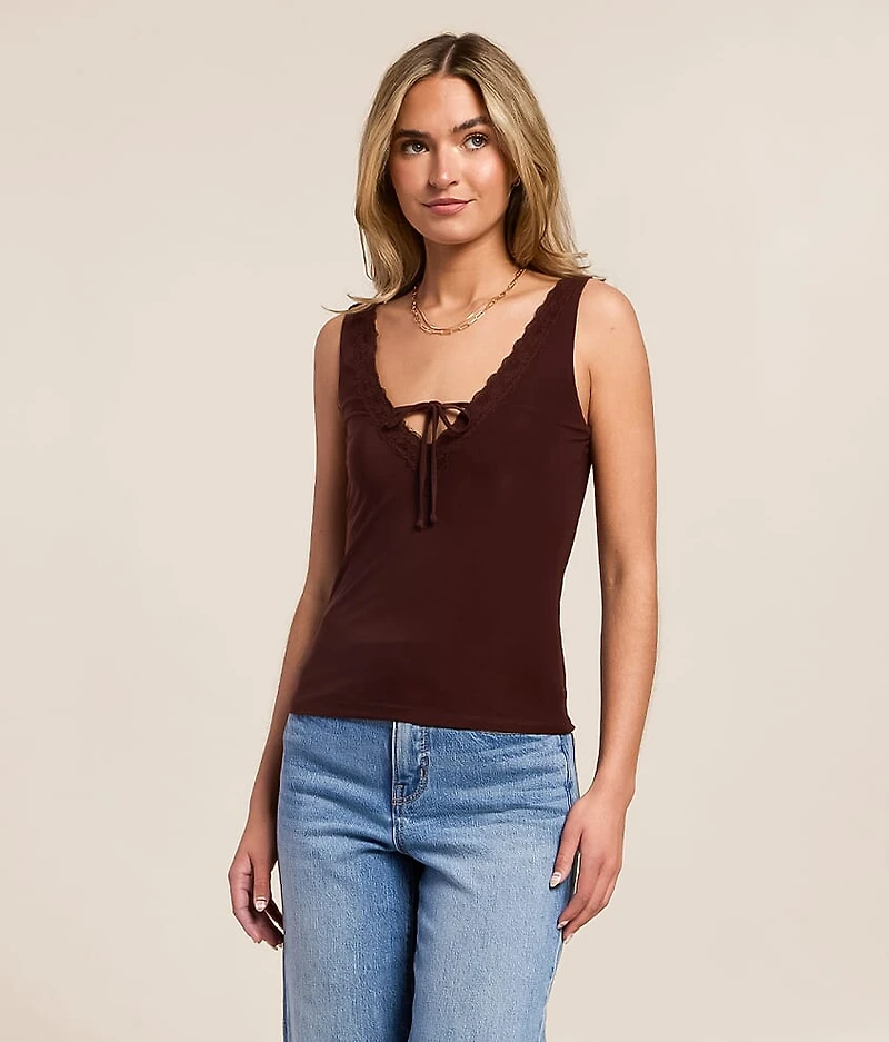 Lace Trim Tank Top