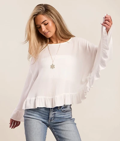 Batwing Ruffle Top