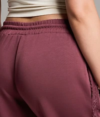 Lace Trim Wide Leg Pant