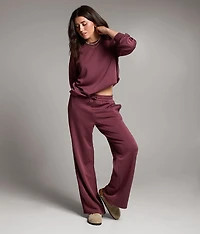 Lace Trim Wide Leg Pant