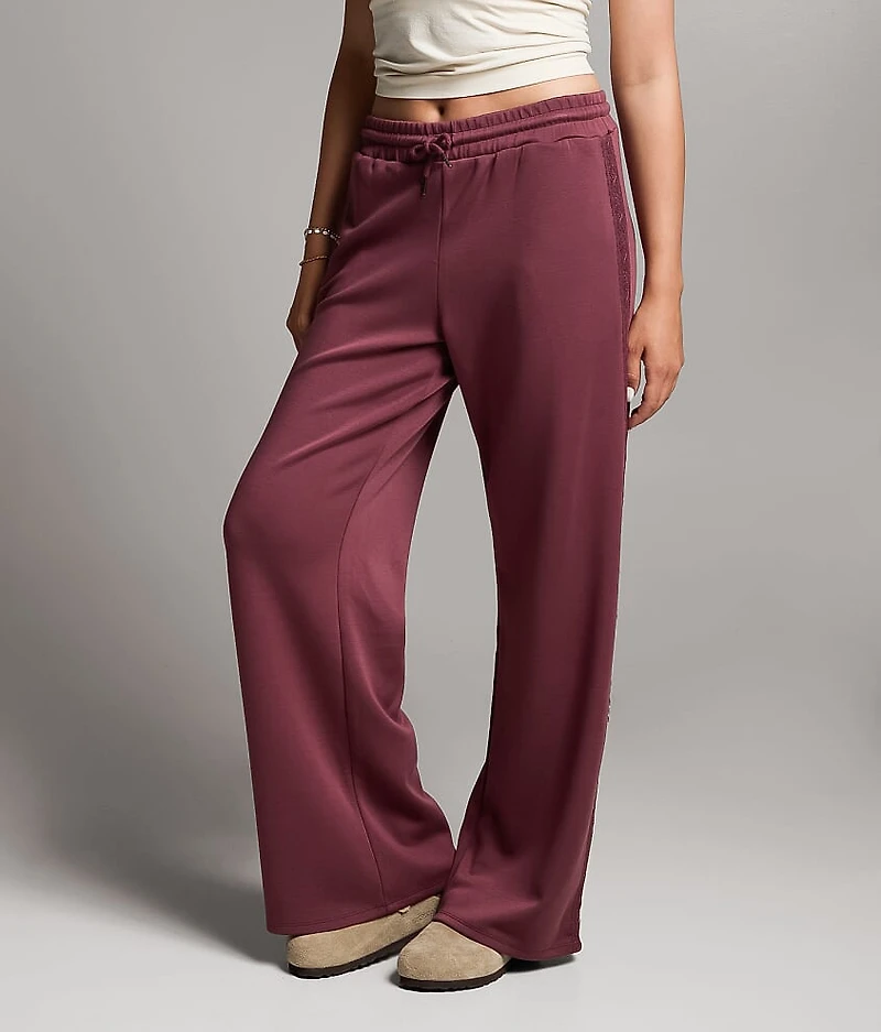 Lace Trim Wide Leg Pant