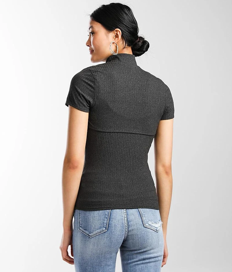 Mock Neck Two-Piece Top Set