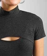 Mock Neck Two-Piece Top Set