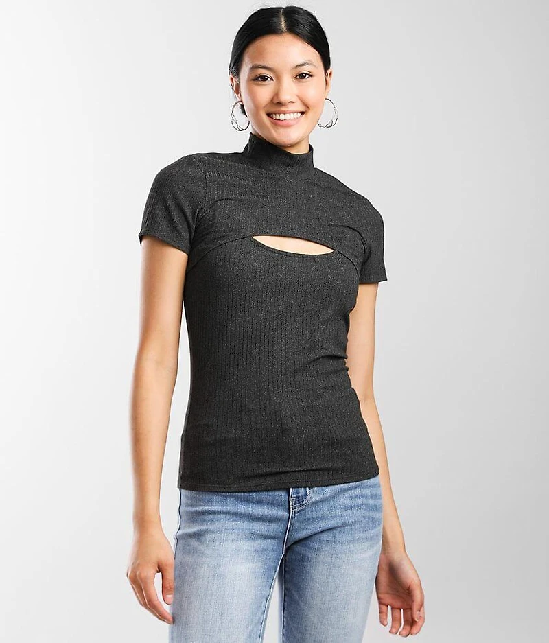 Mock Neck Two-Piece Top Set