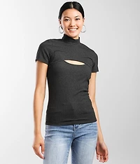 Mock Neck Two-Piece Top Set