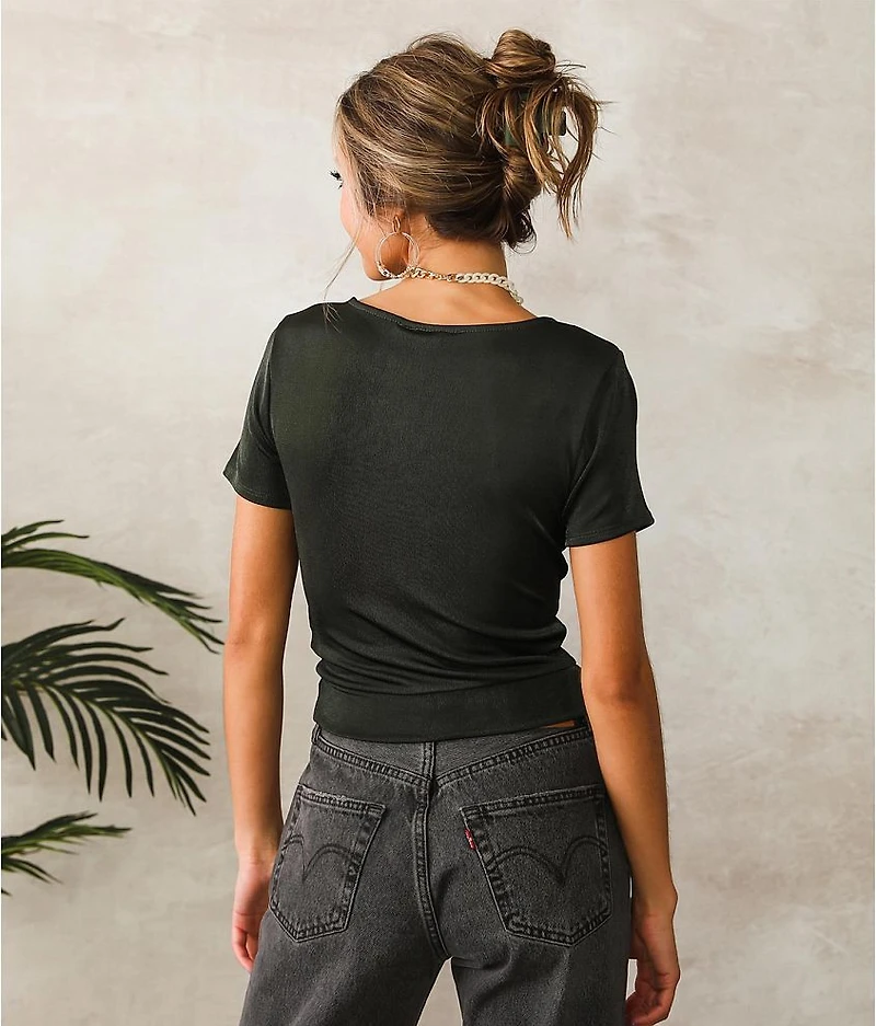 Twisted Sheen Cropped Top