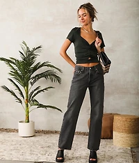 Twisted Sheen Cropped Top