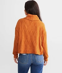 Turtleneck Chevron Top