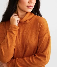 Turtleneck Chevron Top