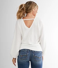 Textured Surplice Top