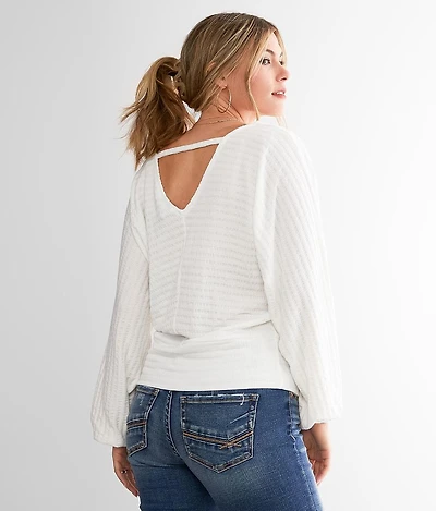 Textured Surplice Top