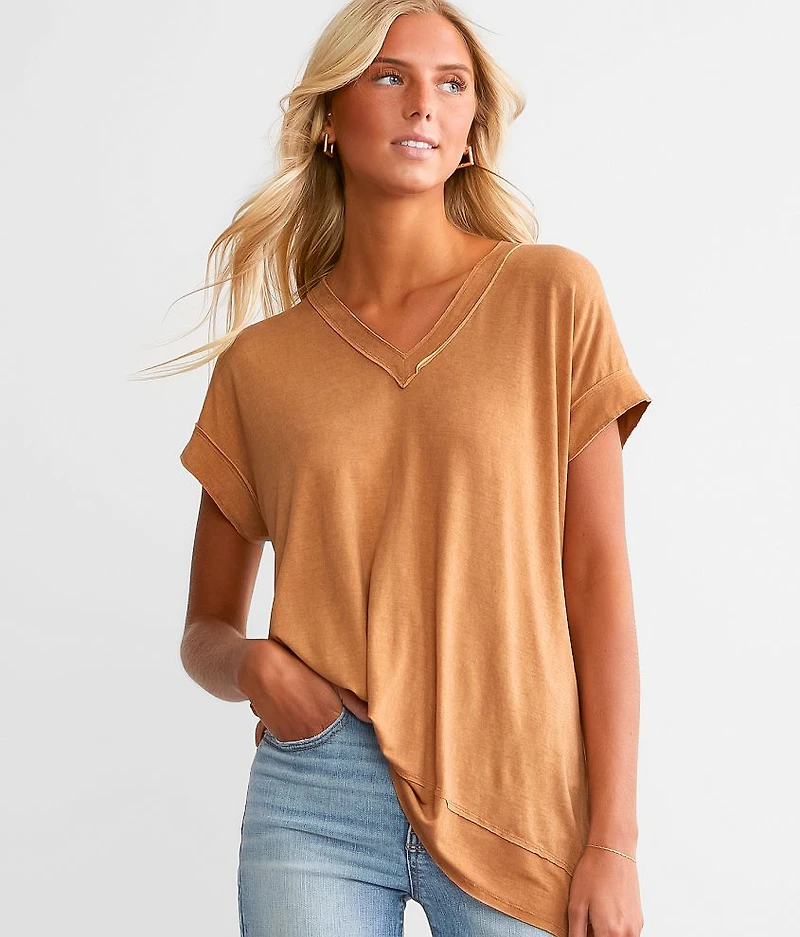 Raw Edge Oversized Top
