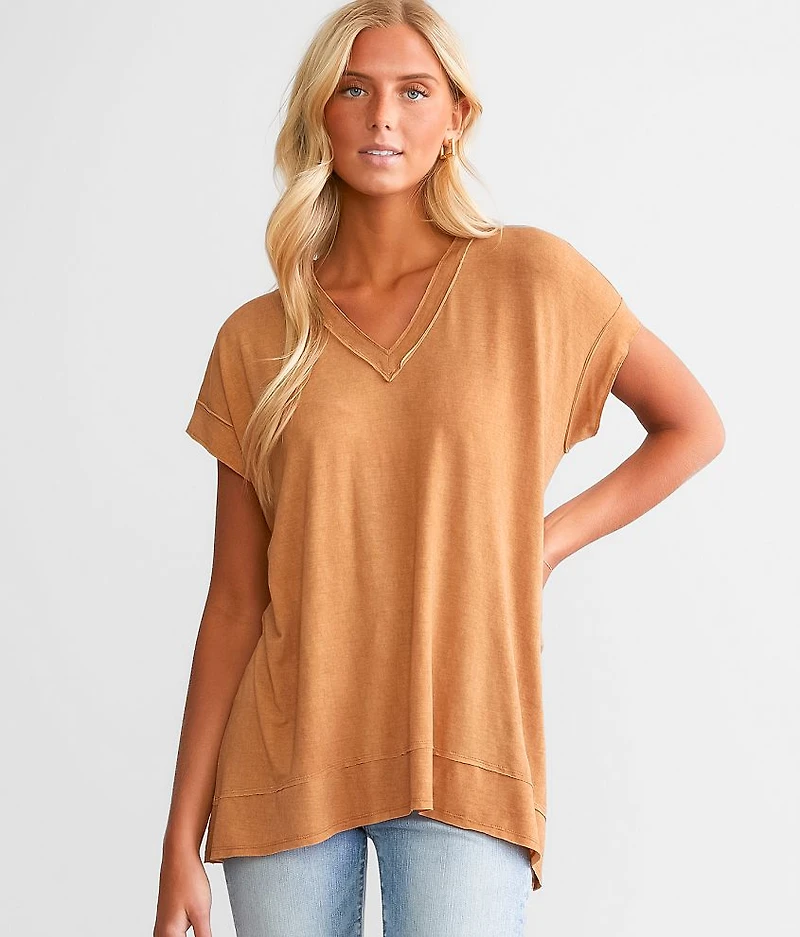 Raw Edge Oversized Top