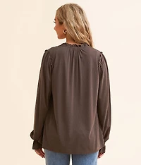 Ruffle Front Tie Top
