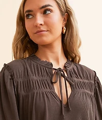 Ruffle Front Tie Top