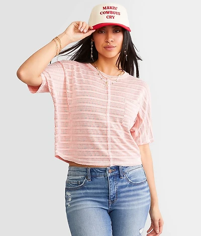 Textured Knit Cropped Top