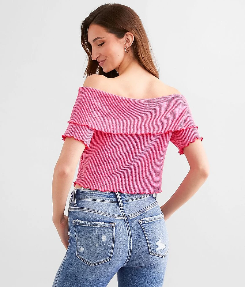 Split Front Off The Shoulder Top