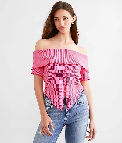 Split Front Off The Shoulder Top