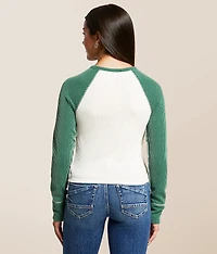 Notch Neck Raglan Top