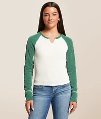 Notch Neck Raglan Top