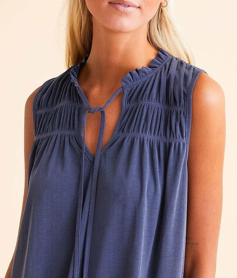 Ribbed Notch Tank Top