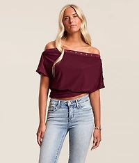 Off The Shoulder Button Top