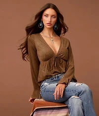 Rhinestone Peplum Top