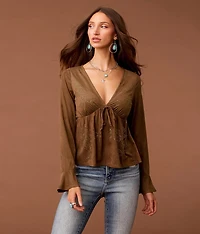 Rhinestone Peplum Top