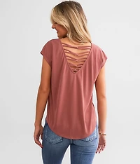 Strappy Double V-Neck Top