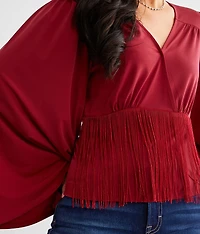Surplice Fringe Top